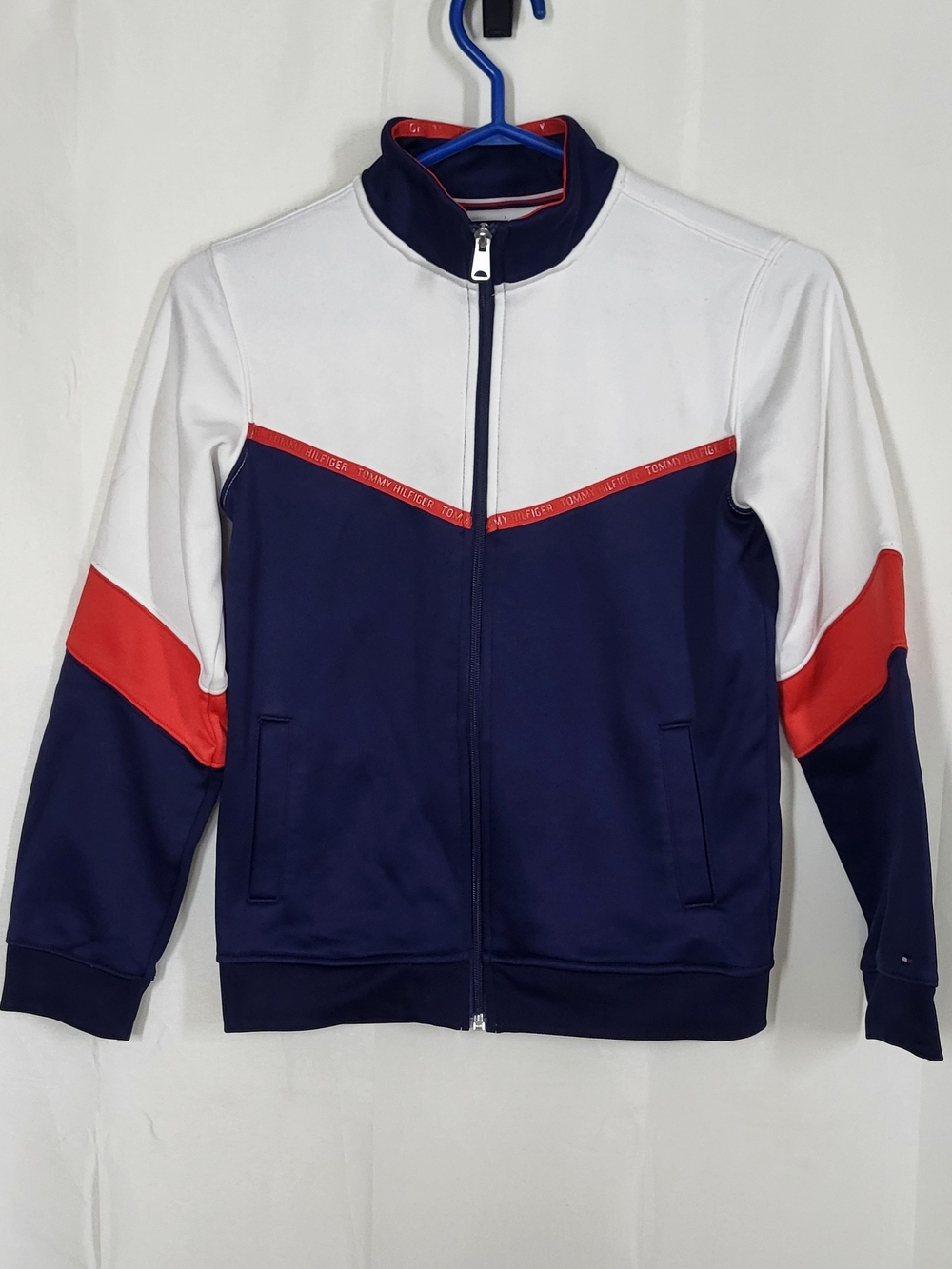 Tommy Hilfiger Navy, White & Red Colorblock Zip-Up Track Jacket